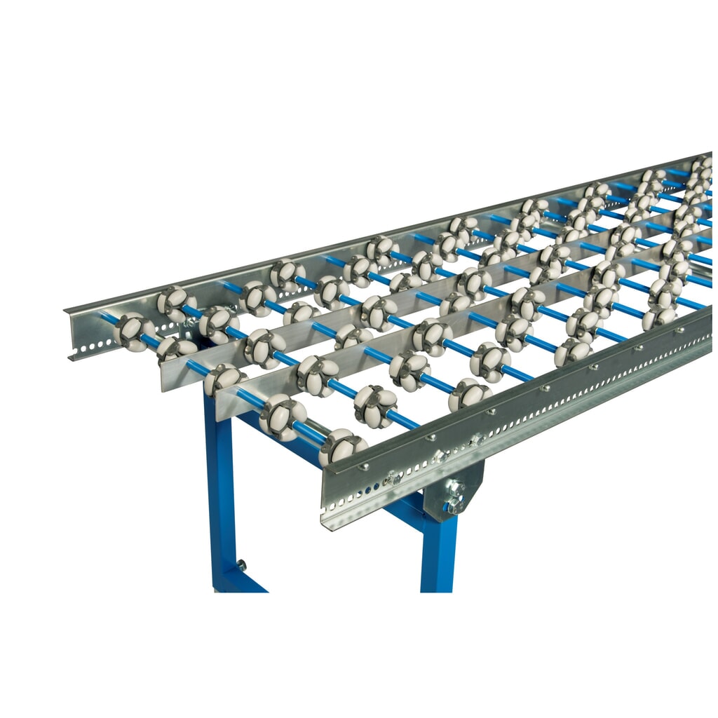 Transportador de rodillos pequeños omnidireccionales BLUME, L x An 500 x 600 mm, paso 100 mm Imagen del producto: Transportador de rodillos pequeños omnidireccionales BLUME, L x An 500 x 600 mm, paso 100 mm