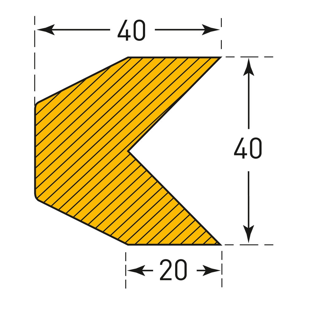 Número de imagen del producto 4: Parachoques MORAVIA para bordes, trapezoidal, magnética, 40 x 40 x, 1 m (alto x ancho x largo)