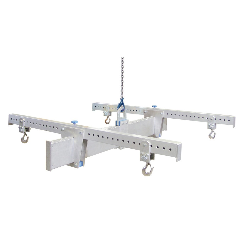 Imagen del producto: Travesaño de carga de aluminio SCHILLING con estructura en H y 4 ganchos de seguridad, soporte principal 2 m, travesaños 2 m, CC 1.000 kg