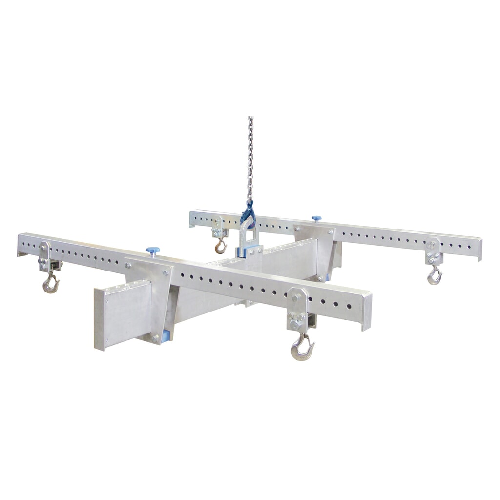 Imagen del producto: Travesaño de carga de aluminio SCHILLING con estructura en H y 4 ganchos de seguridad, soporte principal 2 m, travesaños 2 m, CC 1.000 kg