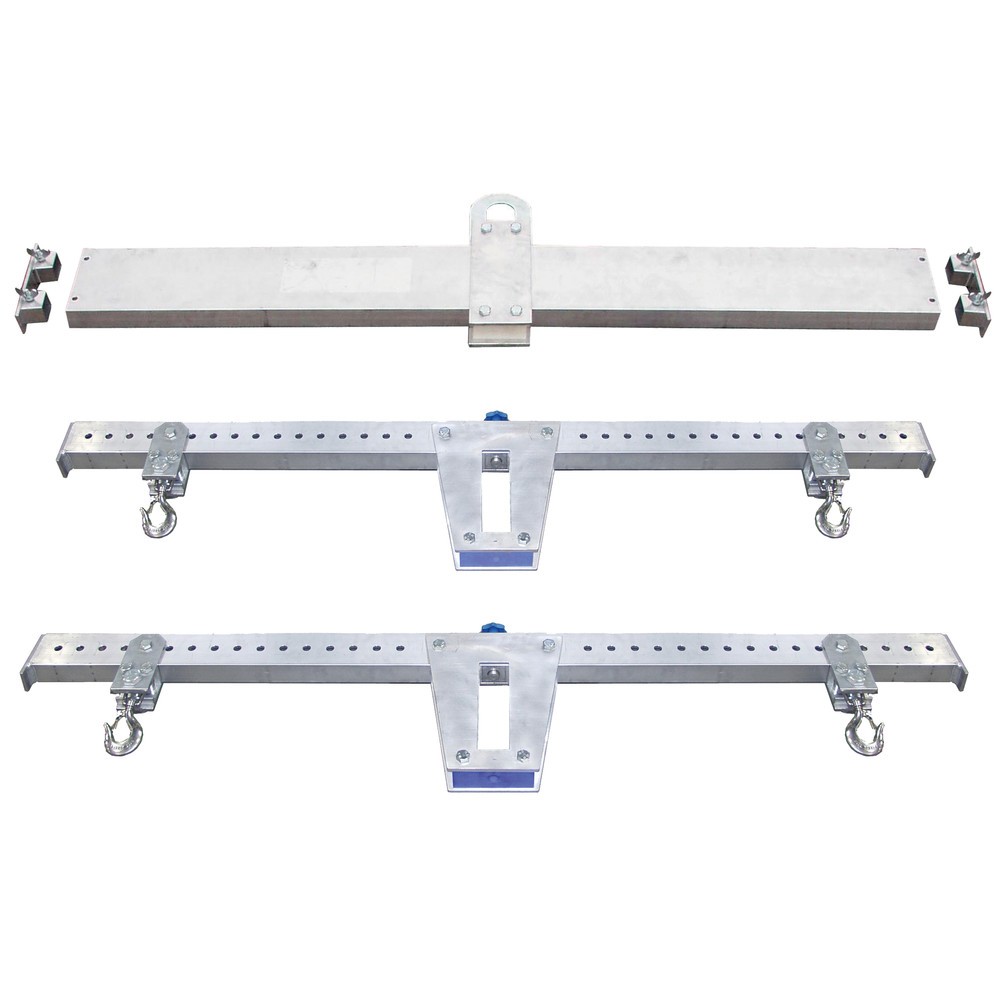 Número de imagen del producto 2: Travesaño de carga de aluminio SCHILLING con estructura en H y 4 ganchos de seguridad, soporte principal 2 m, travesaños 2 m, CC 1.000 kg