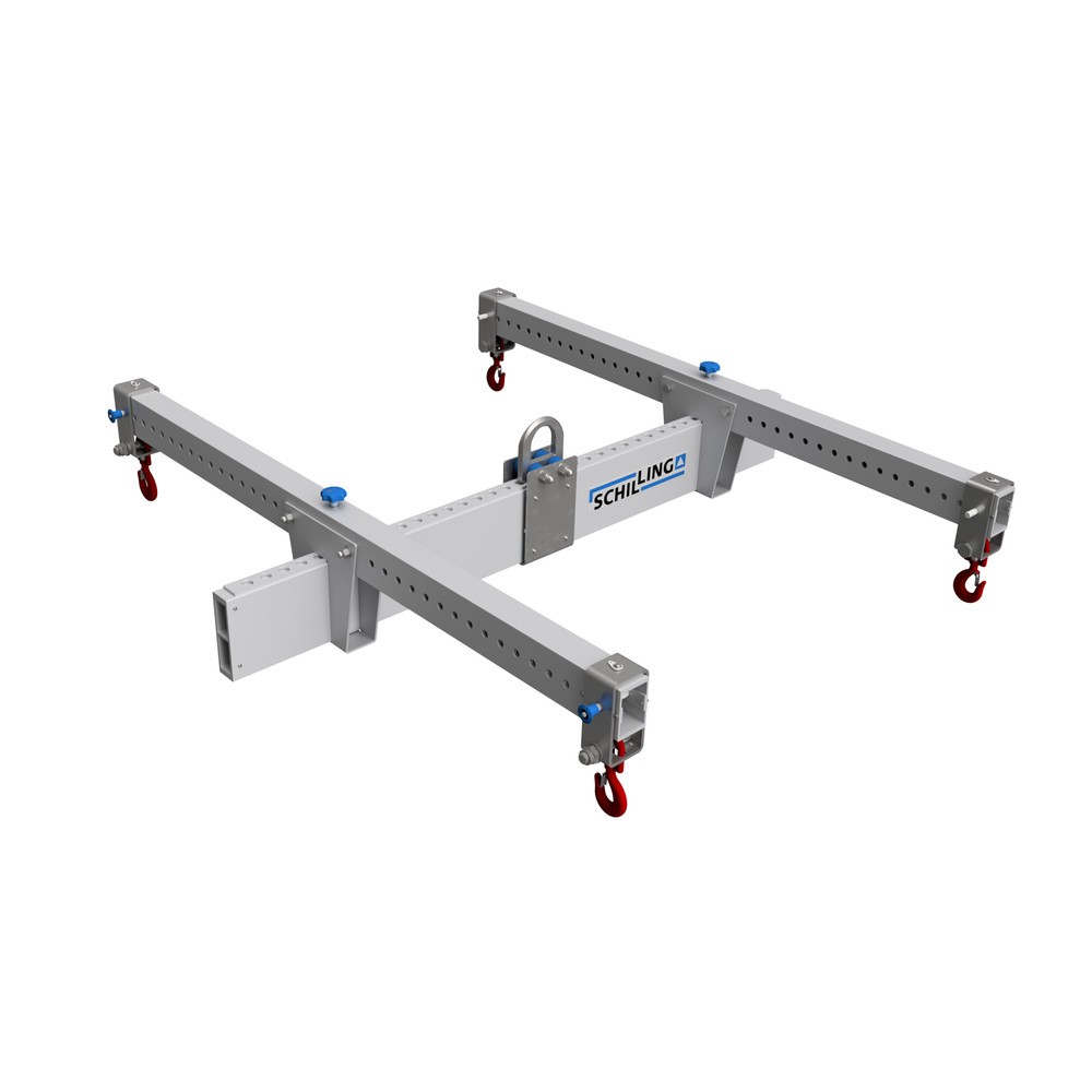 Número de imagen del producto 1: Travesaño de carga de aluminio SCHILLING con estructura en H y 4 ganchos de seguridad, soporte principal 2 m, travesaños 2 m, CC 1.500 kg