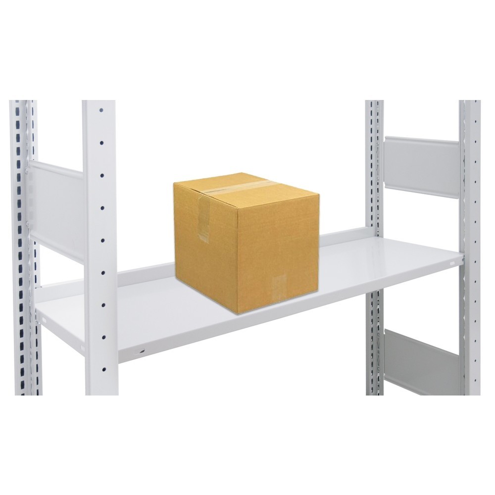 Número de imagen del producto 2: Travesaño de tope para estantería de cargas pequeñas SCHULTE, gris claro, H x A 55 x 1.000 mm