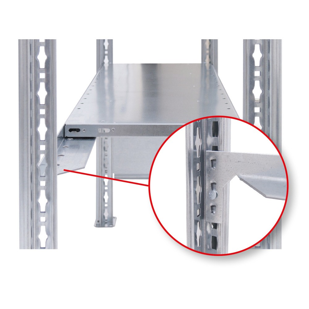 Número de imagen del producto 3: Travesaño longitudinal para estantería de cargas pequeñas SCHULTE, gris claro, anchura 1.300 mm, para balda MULTIplus85/150