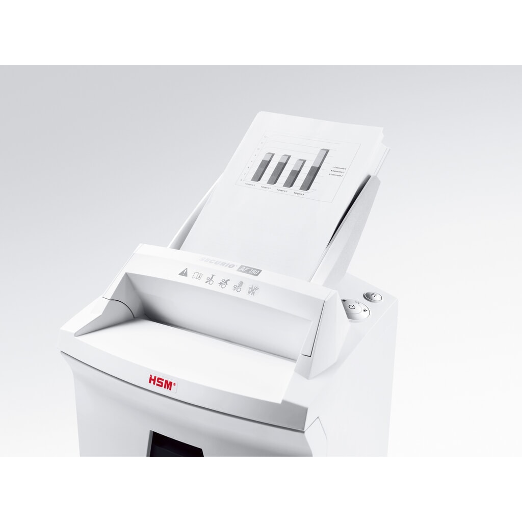 Trituradora de documentos HSM SECURIO AF150, alimentador automático de papel, corte de partículas 4,5 x 30 mm Número de imagen del producto 2: Trituradora de documentos HSM SECURIO AF150, alimentador automático de papel, corte de partículas 4,5 x 30 mm