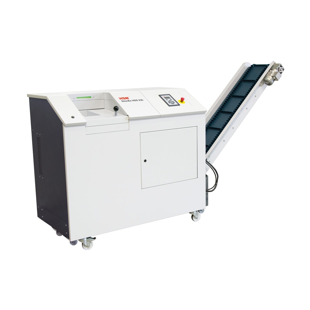 Trituradora HSM StoreEx HDS 230, con cinta transportadora, de una etapa, dimensión de partículas 20 x 40-50 mm Imagen del producto: Trituradora HSM StoreEx HDS 230, con cinta transportadora, de una etapa, dimensión de partículas 20 x 40-50 mm
