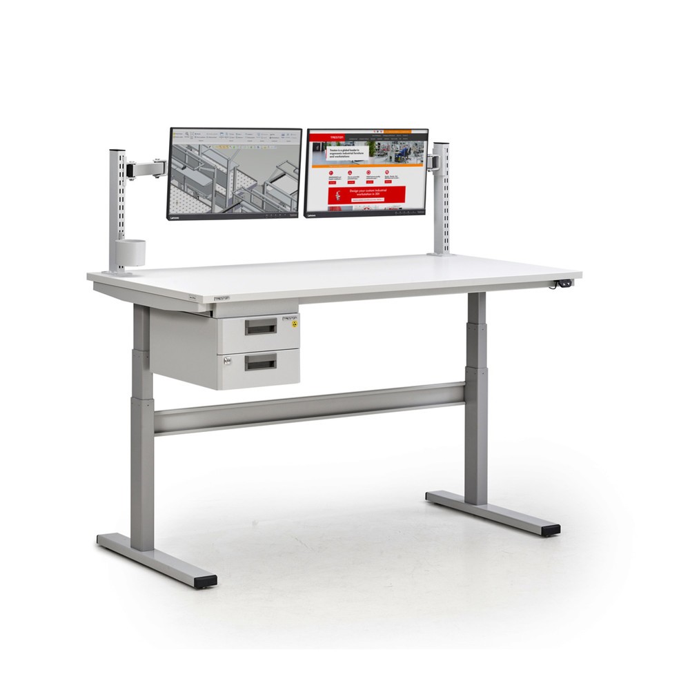 Número de imagen del producto 2: Tubos con trama para mesa de trabajo TRESTON TED con brida, altura 790 mm, 2 ud./UV