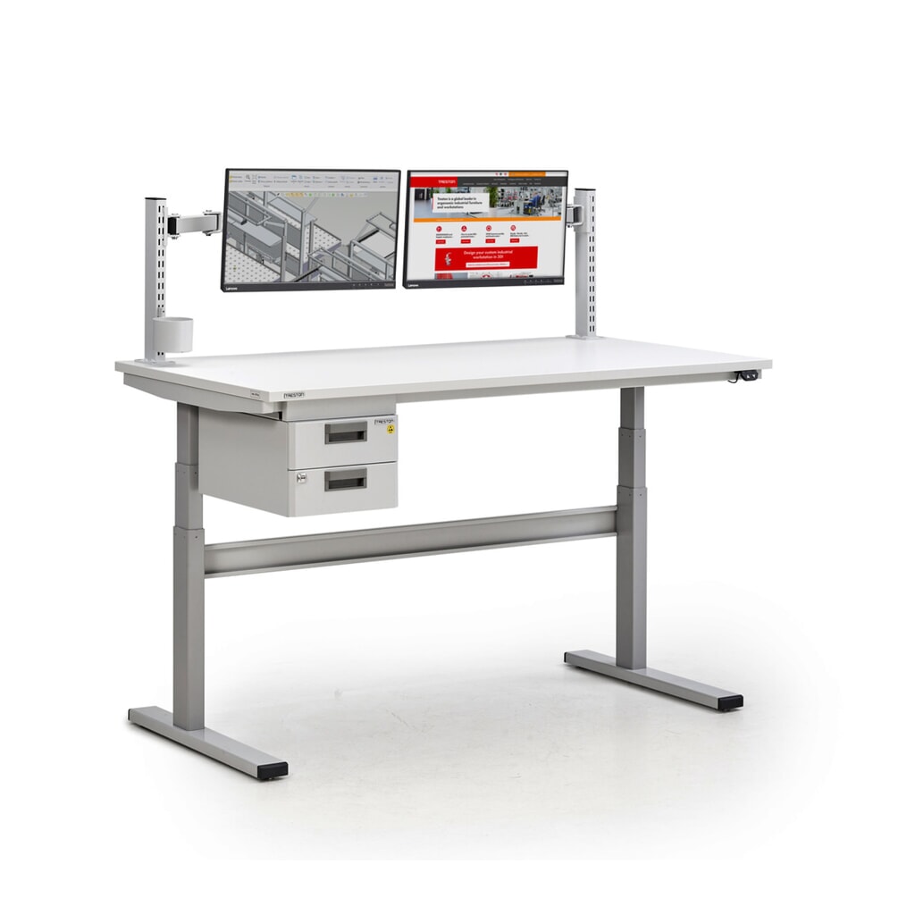 Número de imagen del producto 6: Tubos con trama para mesa de trabajo TRESTON TED con brida, altura 400 mm, 2 ud./UV