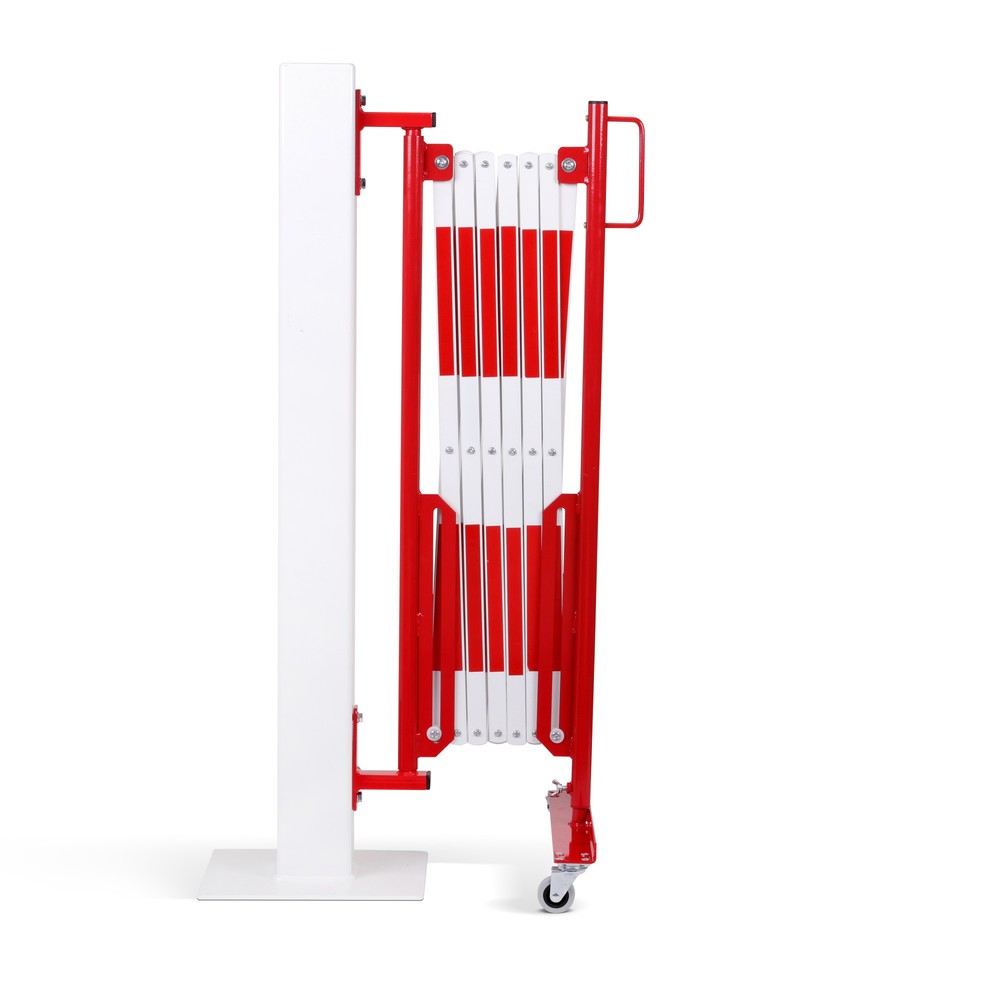 Número de imagen del producto 1: Rejilla valla de tijera de una cara, rollo, montaje en pared, ancho 3.600 mm, rojo/blanco