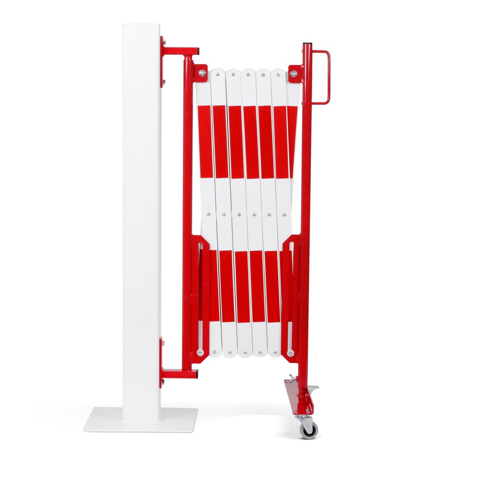 Número de imagen del producto 1: Rejilla valla de tijera de una cara, rollo, montaje en pared, ancho 4.000 mm, rojo/blanco