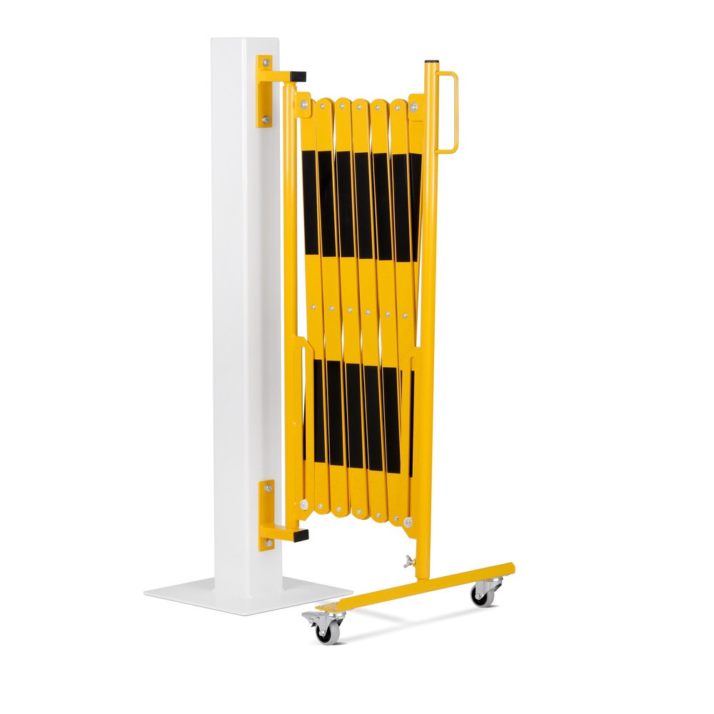 Número de imagen del producto 2: Rejilla valla de tijera de una cara, rodillos, montaje en la pared, 4.000 mm, negro/amarillo