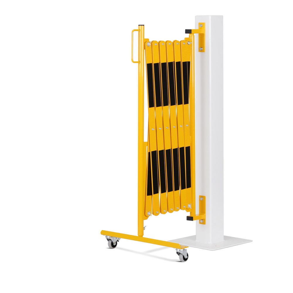 Número de imagen del producto 4: Rejilla valla de tijera de una cara, rodillos, montaje en la pared, 4.000 mm, negro/amarillo