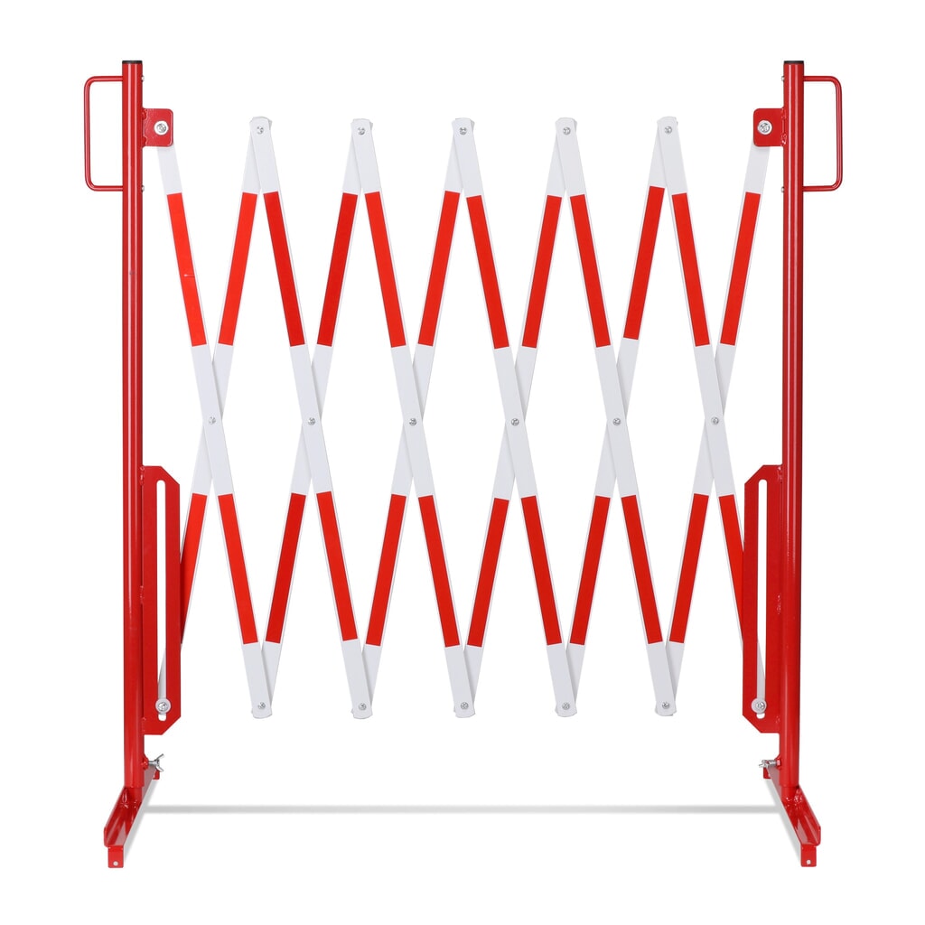 Rejilla de tijera, soporte en ambos lados, ancho 3.600 mm, rojo/blanco Número de imagen del producto 5: Rejilla de tijera, soporte en ambos lados, ancho 3.600 mm, rojo/blanco