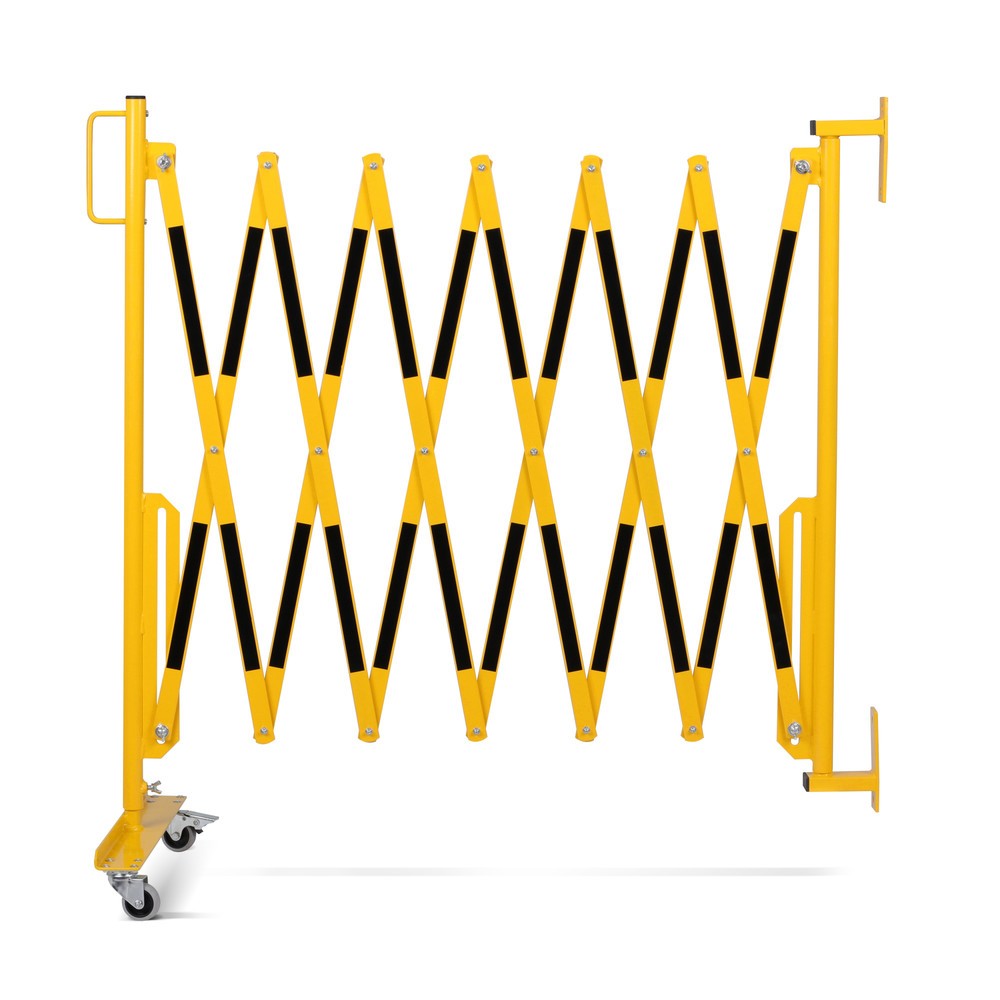 Número de imagen del producto 5: Rejilla de tijera, rodillos laterales individuales, montaje en pared, ancho 3.600 mm, negro/amarillo