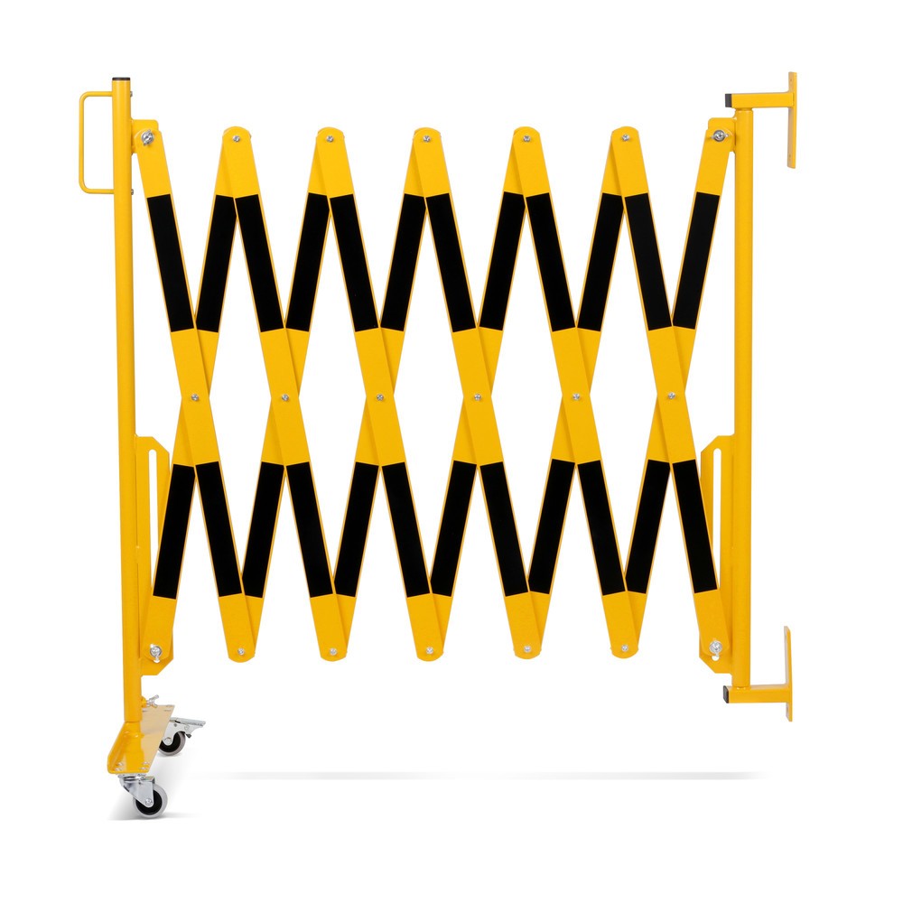 Número de imagen del producto 5: Rejilla valla de tijera de una cara, rodillos, montaje en la pared, 4.000 mm, negro/amarillo