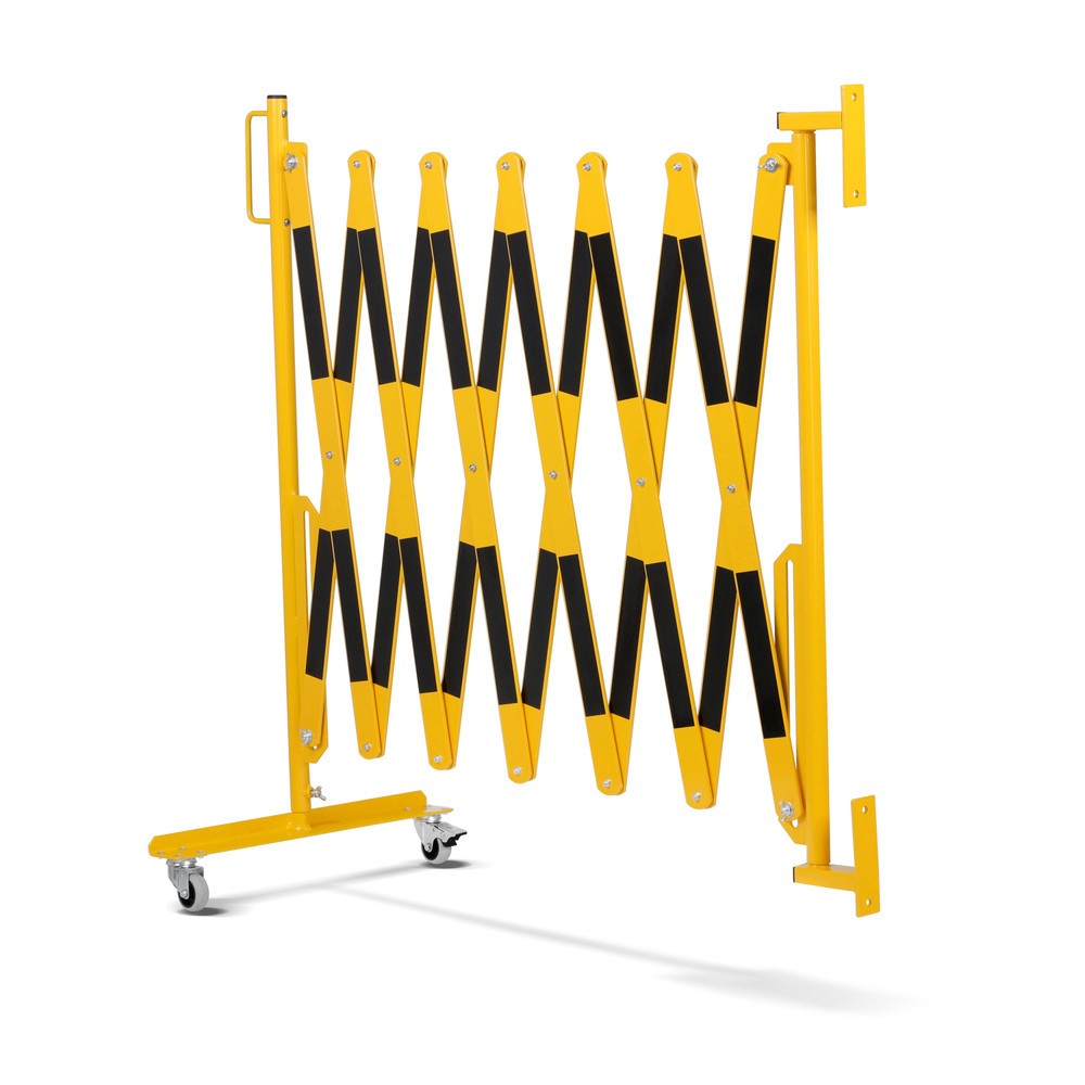 Número de imagen del producto 6: Rejilla valla de tijera de una cara, rodillos, montaje en la pared, 4.000 mm, negro/amarillo