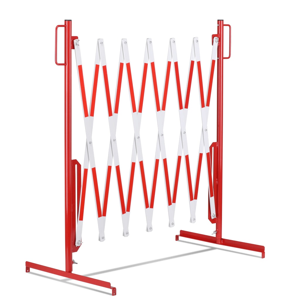 Número de imagen del producto 8: Rejilla de tijera, soporte en ambos lados, ancho 3.600 mm, rojo/blanco