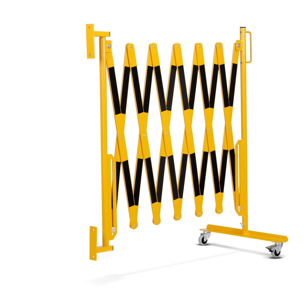 Número de imagen del producto 8: Rejilla valla de tijera de una cara, rodillos, montaje en la pared, 4.000 mm, negro/amarillo
