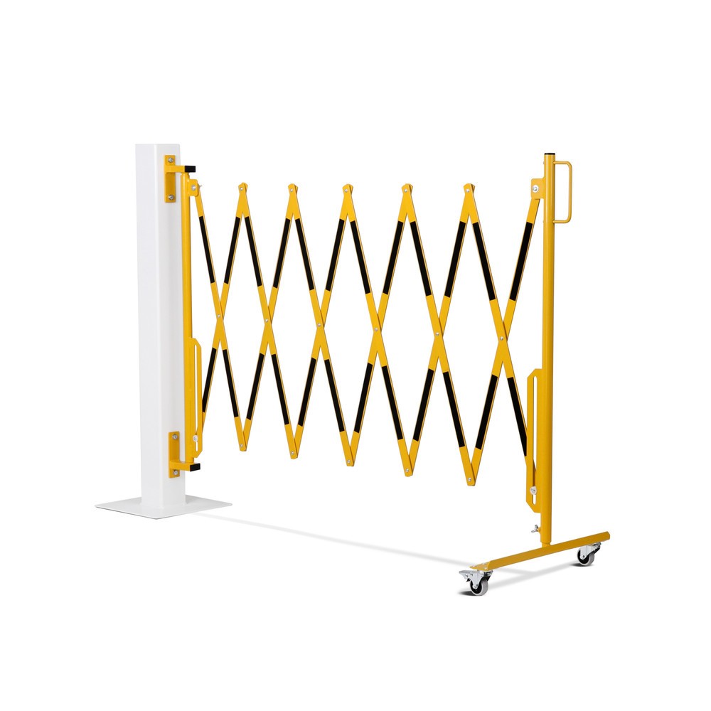 Número de imagen del producto 10: Rejilla de tijera, rodillos laterales individuales, montaje en pared, ancho 3.600 mm, negro/amarillo