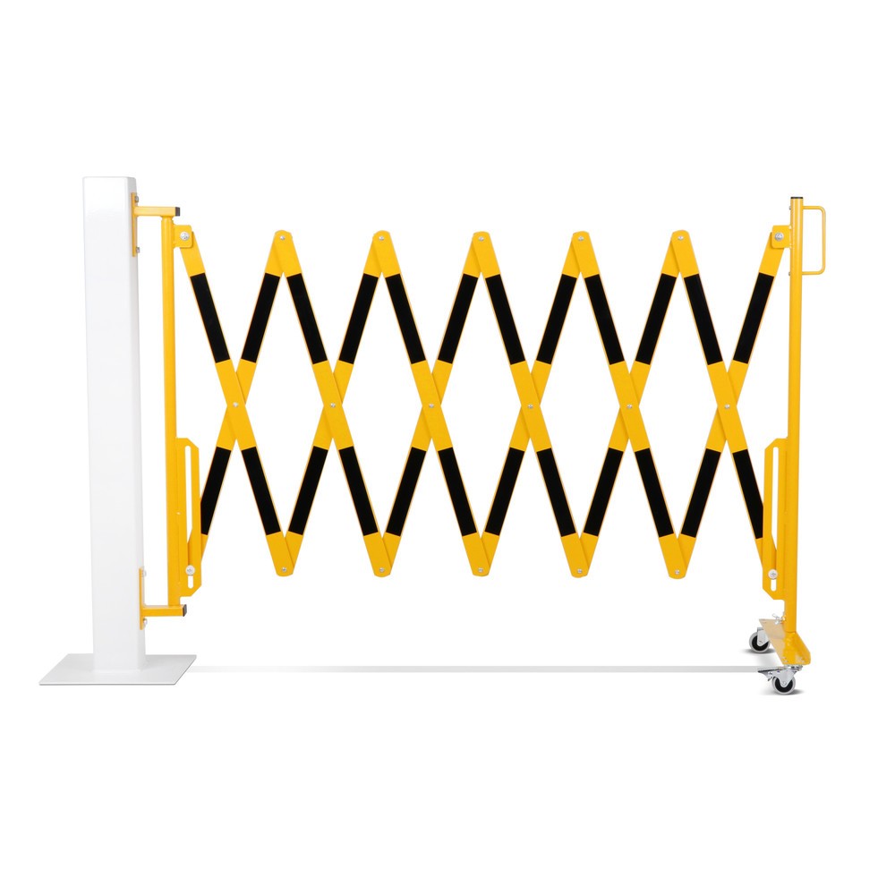 Número de imagen del producto 11: Rejilla valla de tijera de una cara, rodillos, montaje en la pared, 4.000 mm, negro/amarillo