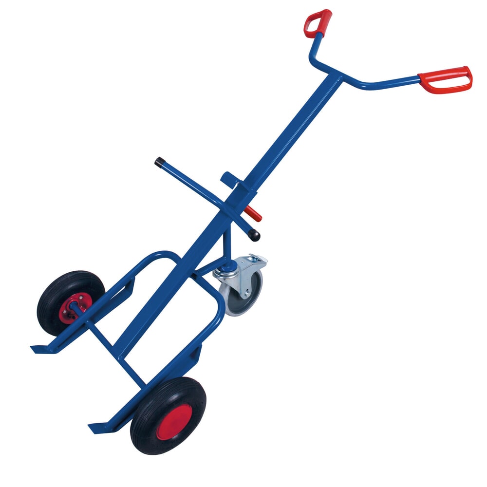 VARIOfit® Fass-Sackkarre aus Stahl, Tragkraft 250 kg, Luft-Bereifung, Stützrad, enzianblau Imagen del producto: VARIOfit® Fass-Sackkarre aus Stahl, Tragkraft 250 kg, Luft-Bereifung, Stützrad, enzianblau