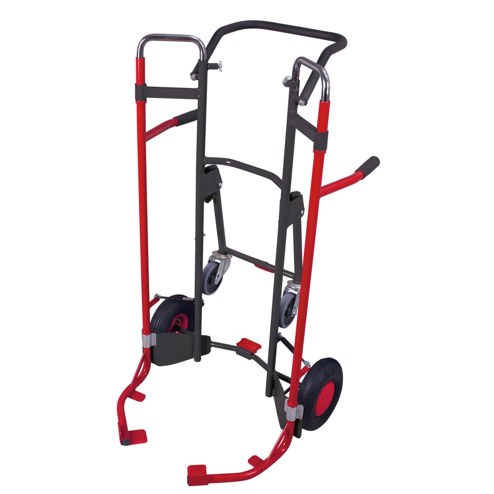 Número de imagen del producto 1: Carretilla de mano VARIOfit® de acero, capacidad de carga de 200 kg, para 10 neumáticos, bandajes neumáticos, con ruedas de apoyo y cierre higiénico, gris antracita