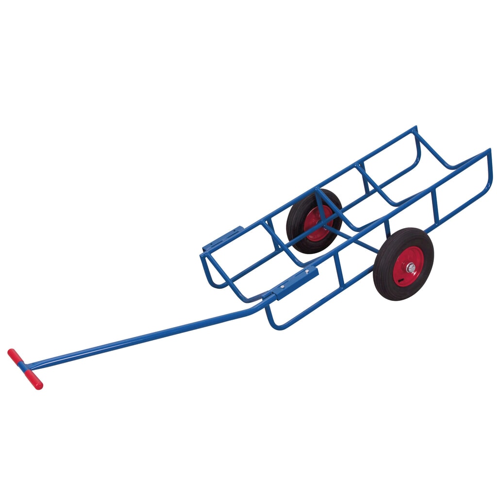 Número de imagen del producto 1: Carretilla de mano VARIOfit® de acero con rodillos, capacidad de carga de 400 kg, bandajes neumáticos, azul genciana