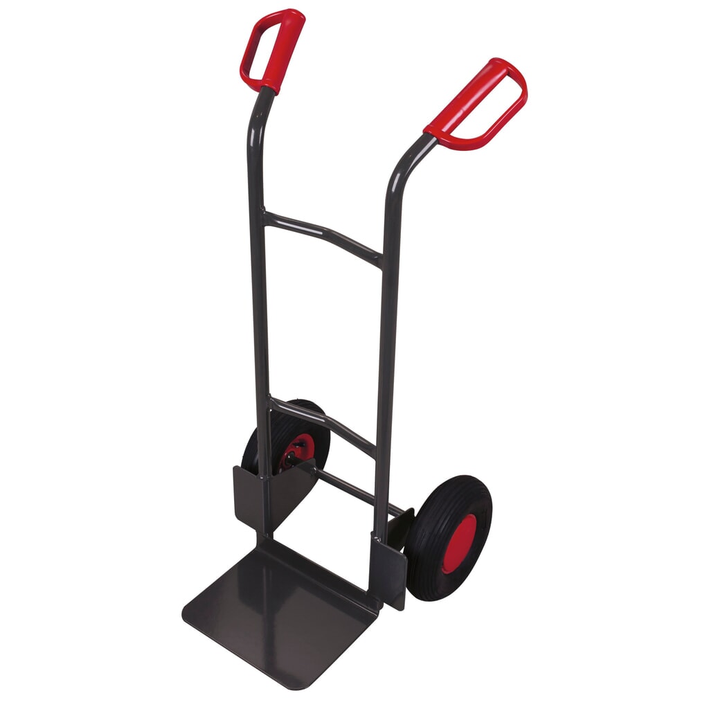 Número de imagen del producto 1: Carretilla de mano de tubo de acero VARIOfit®, capacidad de carga 200 kg, pala AnxF 320 x 250 mm, bandajes neumáticos, gris antracita