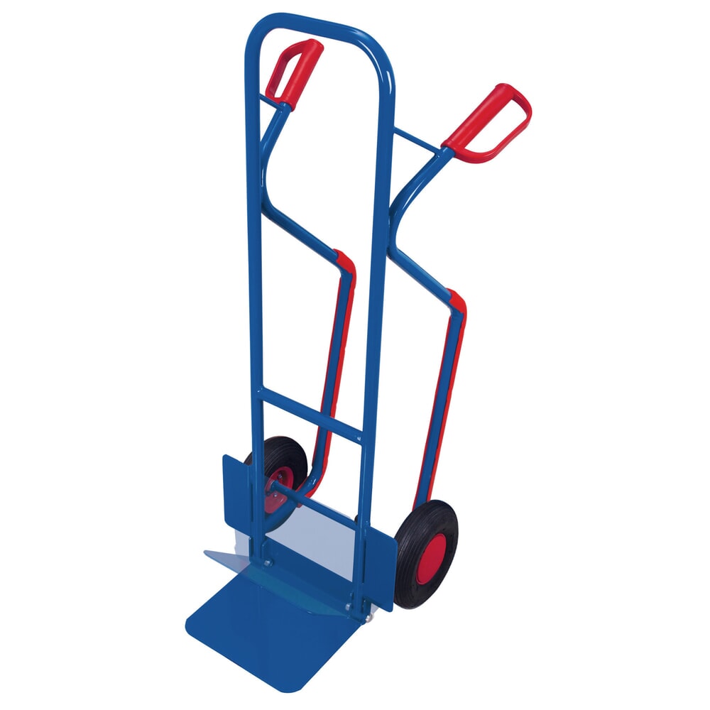 VARIOfit® Stahlrohr-Sackkarre mit auswechselbaren Gleitkufen, Tragkraft 200 kg, Schaufel BxT 320 x 255 mm, Luft-Bereifung, Schaufel abklappbar, enzianblau Imagen del producto: VARIOfit® Stahlrohr-Sackkarre mit auswechselbaren Gleitkufen, Tragkraft 200 kg, Schaufel BxT 320 x 255 mm, Luft-Bereifung, Schaufel abklappbar, enzianblau