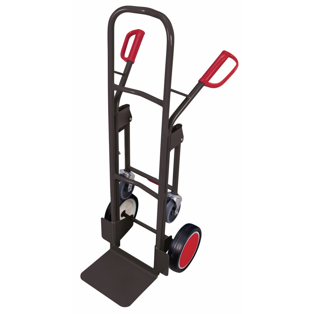 VARIOfit® Stahlrohr-Sackkarre mit Stützrädern, Tragkraft 250 kg, Schaufel BxT 320 x 250 mm, Vollgummi-Bereifung, anthrazitgrau Imagen del producto: VARIOfit® Stahlrohr-Sackkarre mit Stützrädern, Tragkraft 250 kg, Schaufel BxT 320 x 250 mm, Vollgummi-Bereifung, anthrazitgrau