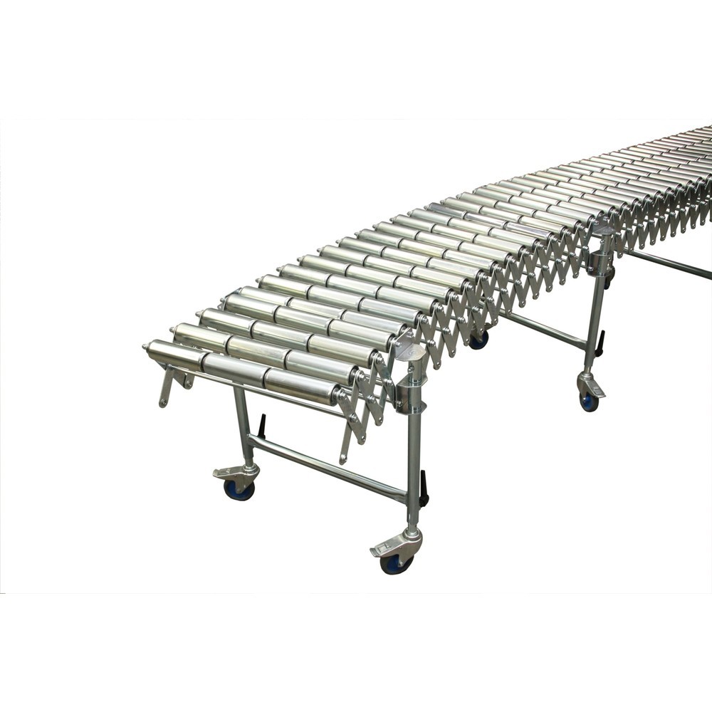 Imagen del producto: Vía de rodillos extensible, rodillos de acero, Ø 50 mm, longitud de vía 2,7-6,2 m, ancho de vía 800 mm