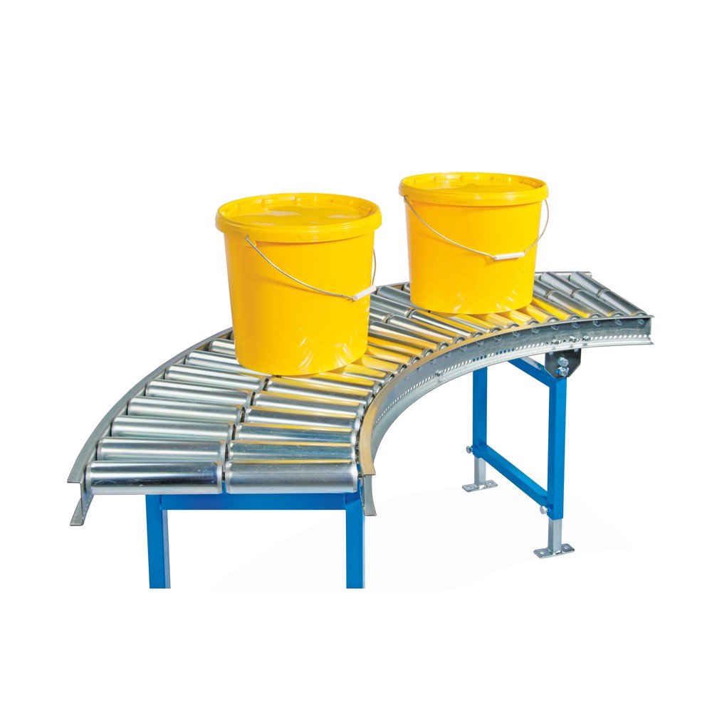 Número de imagen del producto 2: Transportador de rodillos Light, curva 90˚, rodillos de acero, diámetro 50 mm ancho de banda 600 mm, distancia central 75 mm