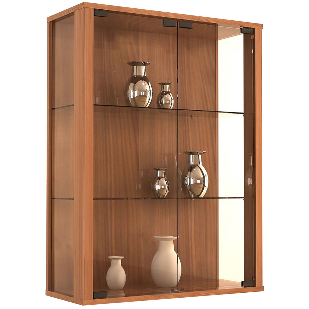 Número de imagen del producto 1: Vitrina de pared Udina, madera de la parte central del nogal