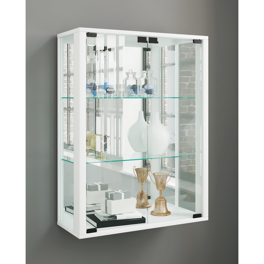 Número de imagen del producto 3: Vitrina de pared Udina con espejo, blanco