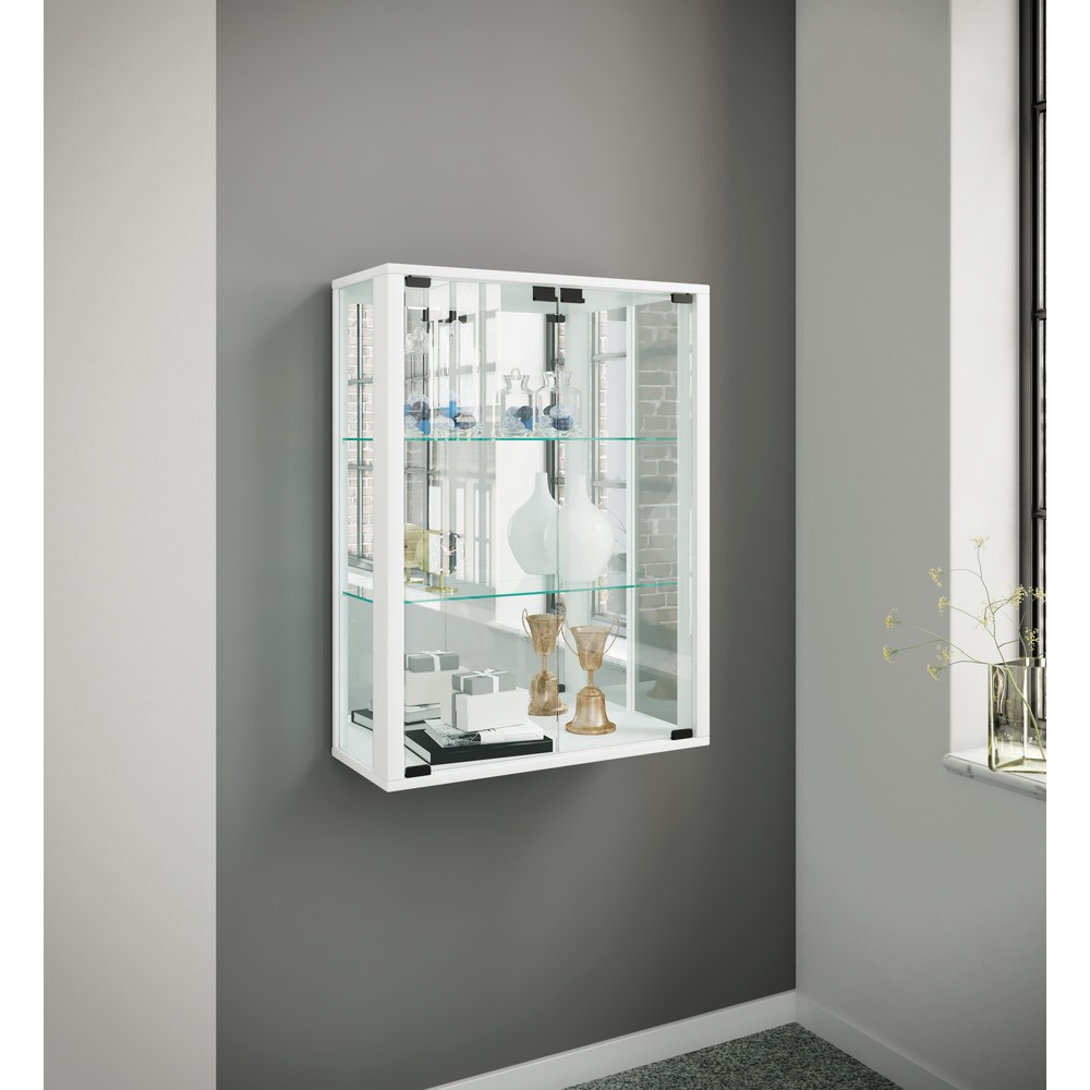 Número de imagen del producto 4: Vitrina de pared Udina con espejo, blanco