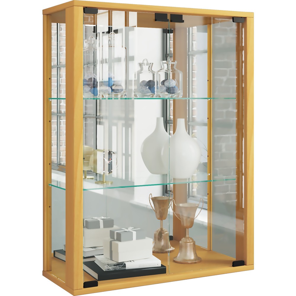 Número de imagen del producto 1: Vitrina de pared Udina con espejo, haya