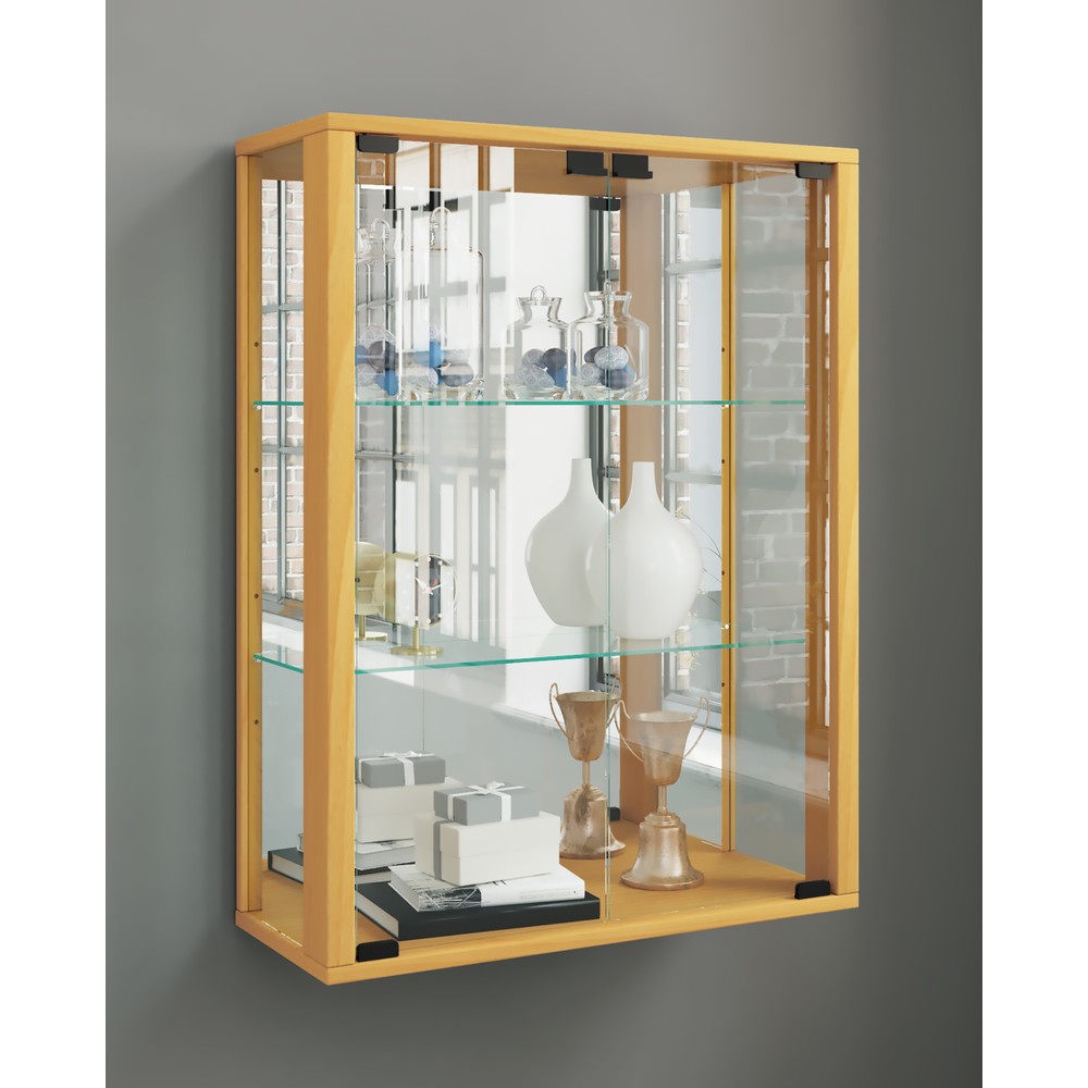 Número de imagen del producto 3: Vitrina de pared Udina con espejo, haya