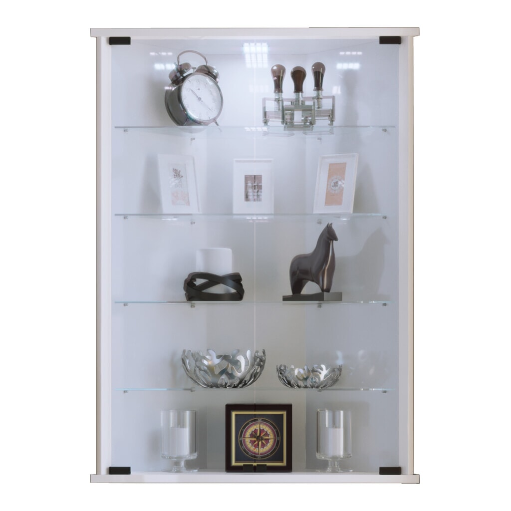 Vitrina esquinera VCM Vecko, blanco Número de imagen del producto 1: Vitrina esquinera VCM Vecko, blanco