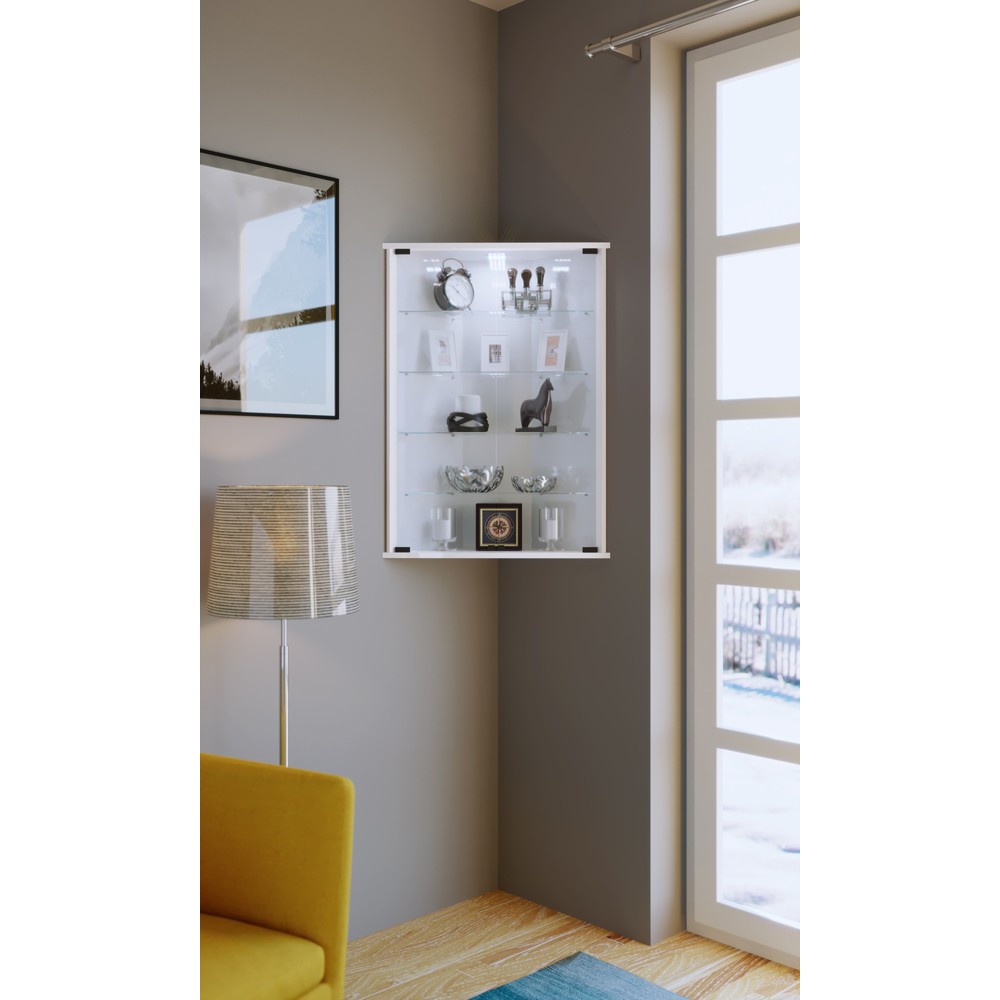 Número de imagen del producto 3: Vitrina esquinera Vecko, blanco