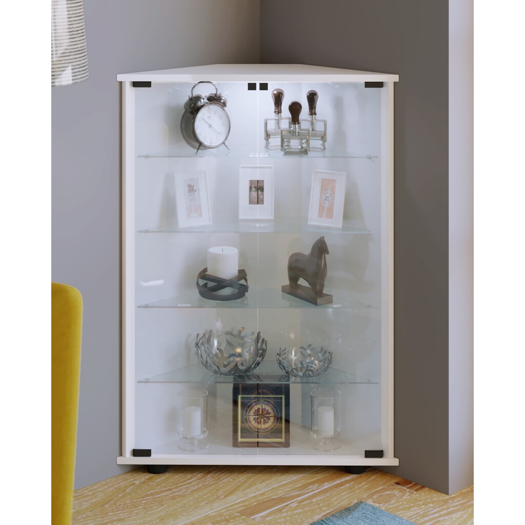 Número de imagen del producto 2: Vitrina vertical VCM Jecka con iluminación, blanco