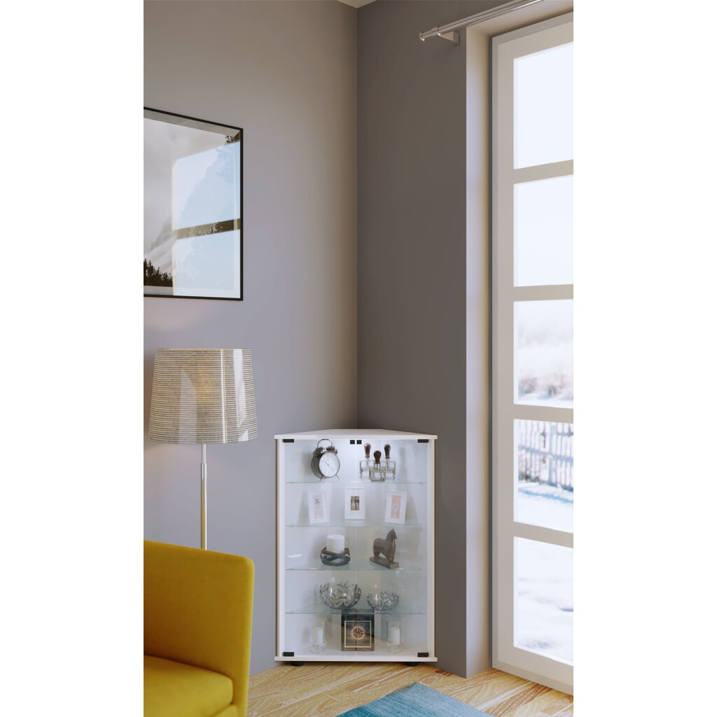 Número de imagen del producto 3: Vitrina vertical VCM Jecka con iluminación, blanco