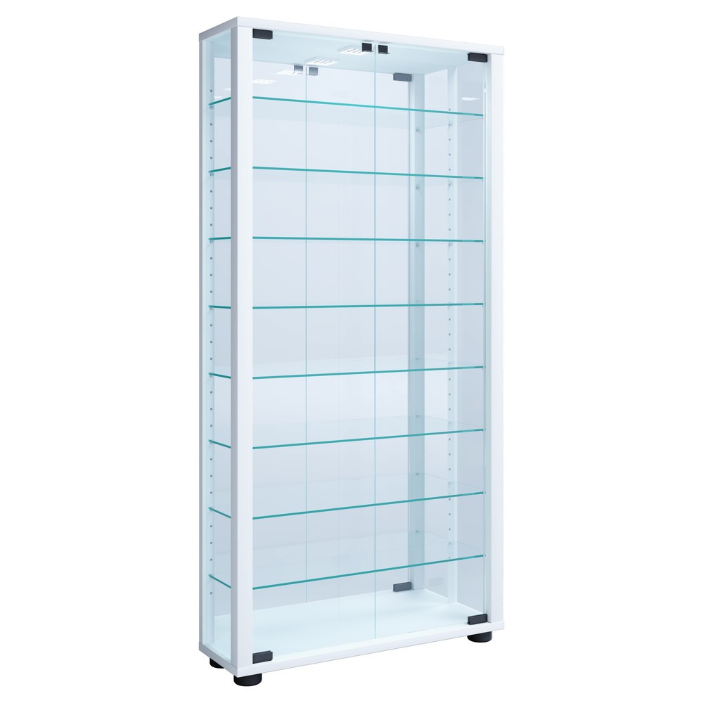 Imagen del producto: Vitrina vertical Lumo Maxi con espejo, con iluminación LED, blanco