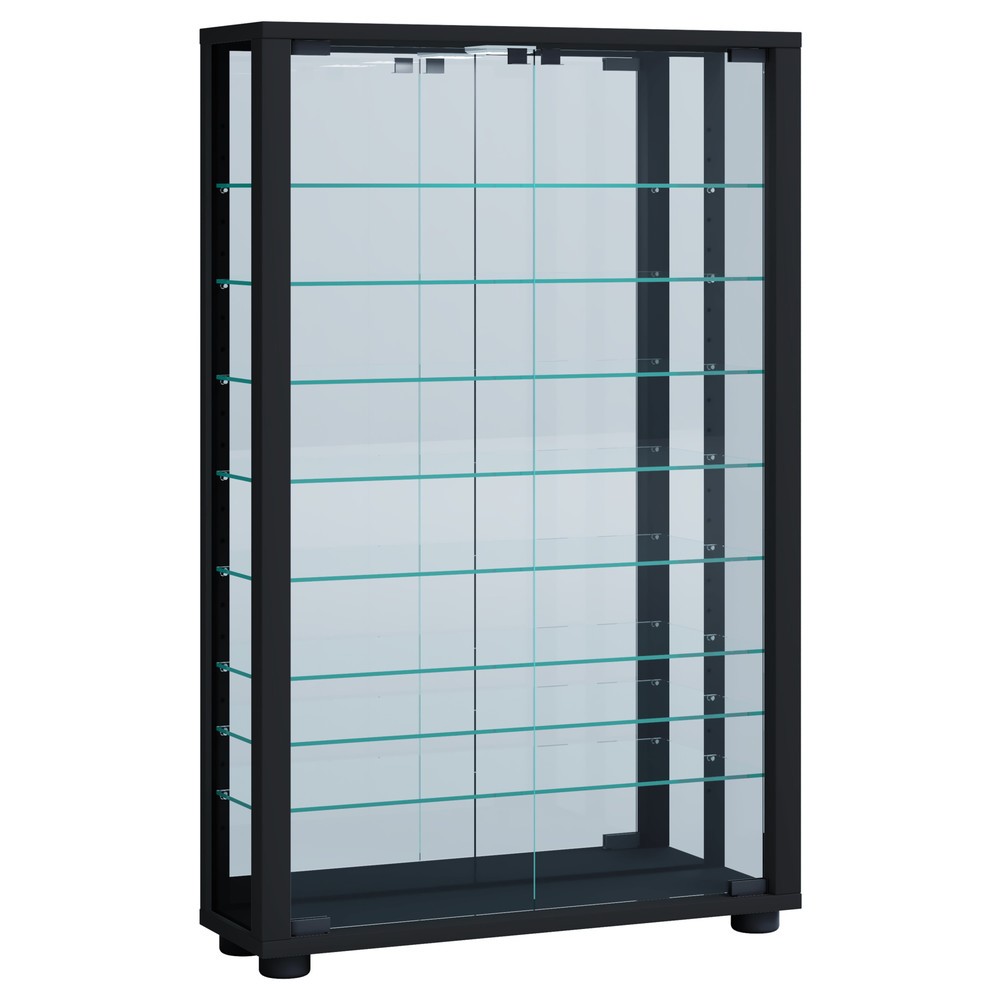 Imagen del producto: Vitrina vertical Lumo Mini con espejo, con iluminación LED, negro