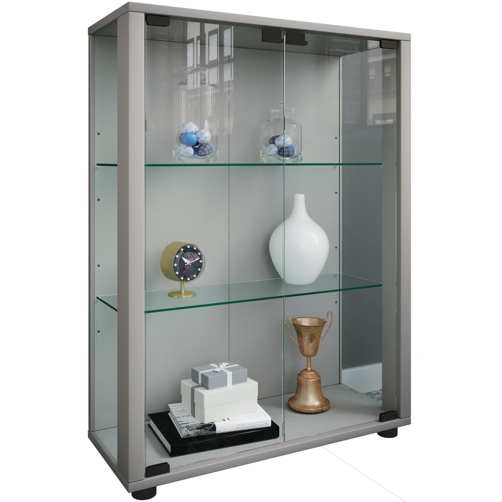 Imagen del producto: Vitrina vertical VCM Sintalo, incluye iluminación LED, plata
