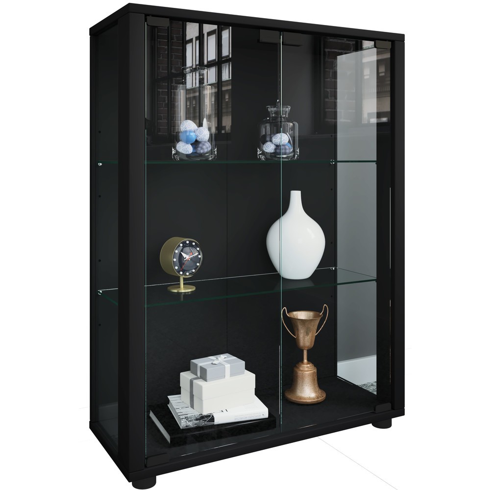 Imagen del producto: Vitrina vertical Sintalo, con iluminación LED, negro