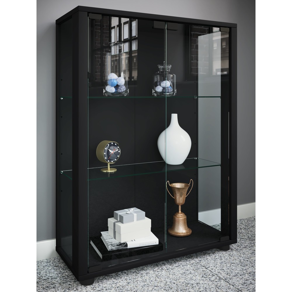 Número de imagen del producto 3: Vitrina vertical Sintalo, con iluminación LED, negro