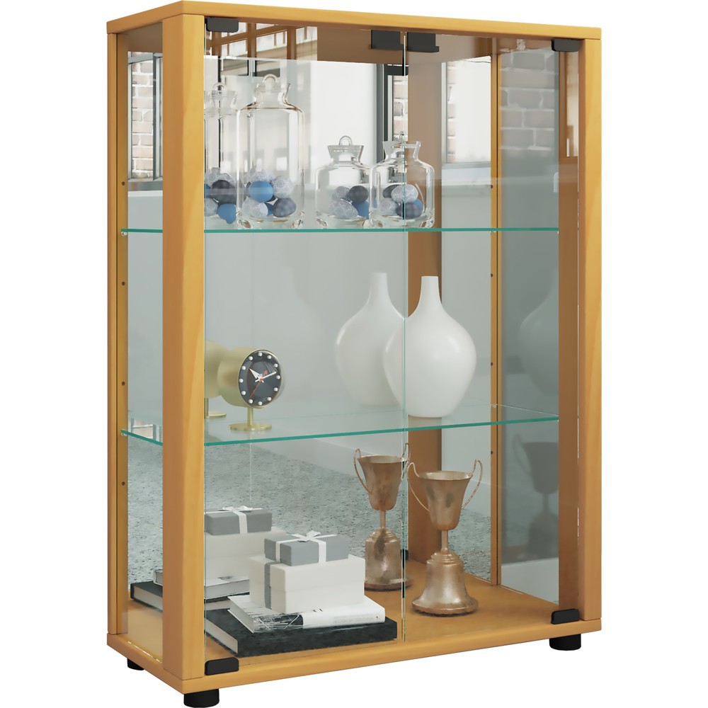 Número de imagen del producto 1: Vitrina vertical Sintalo con espejo, haya