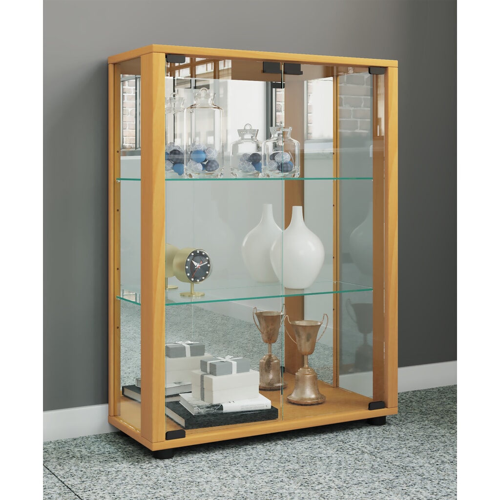 Vitrina vertical VCM Sintalo con espejo, haya Número de imagen del producto 3: Vitrina vertical VCM Sintalo con espejo, haya