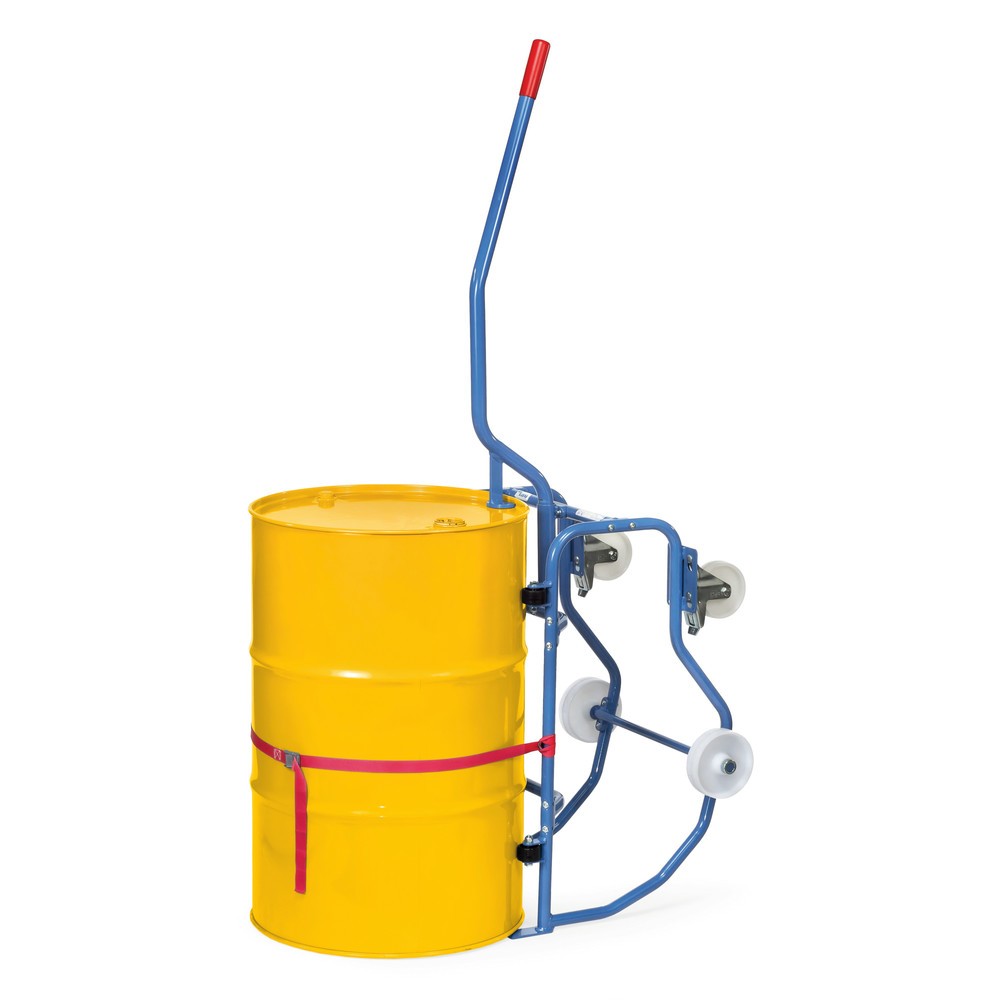 Número de imagen del producto 3: Volquete de tambor Ffetra®, capacidad de carga 250 kg, con varilla de palanca, móvil, ruedas de plástico para girar el barril