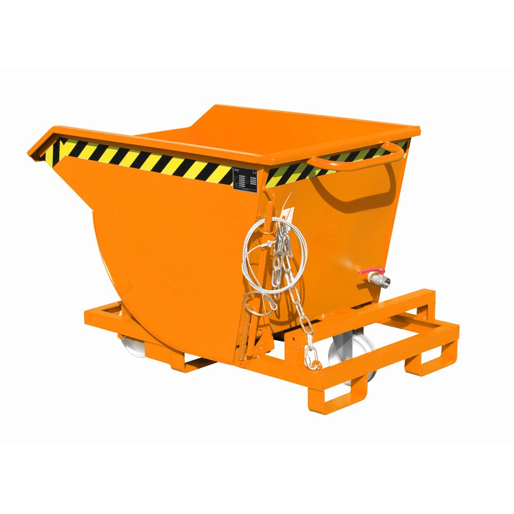 Número de imagen del producto 1: Bauer® Volquete de virutas, altura de construcción baja, con huecos para horquillas, pintado, volumen 0,3 m³, RAL 2000 amarillo naranja